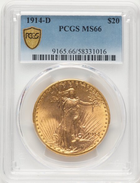 1914-D $20 PCGS Secure 66 PCGS