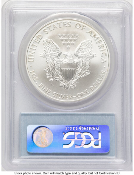 2008-W Burnished Silver Eagle 1 oz Blue Label 70 PCGS