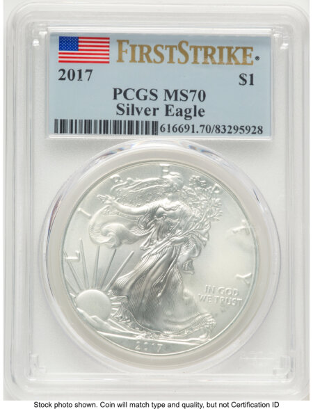 2017 Silver Eagle FS Flag 70 PCGS