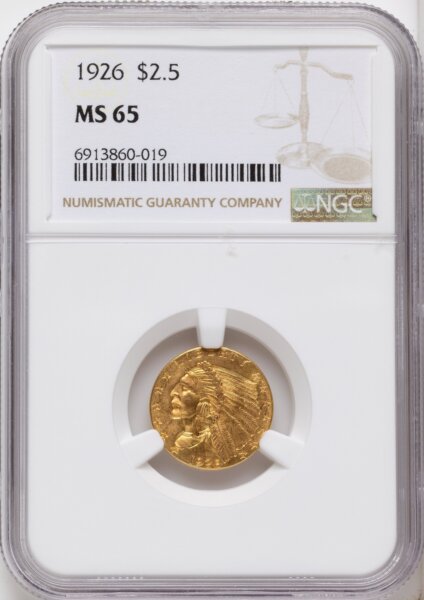 1926 $2 1/2 Brown Label 65 NGC