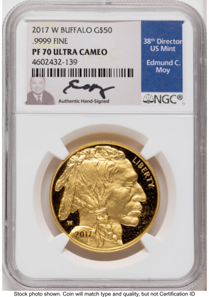 2017-W Proof Gold Buffalo 1 oz Ed Moy 70 NGC