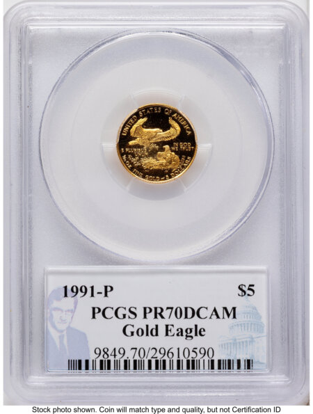 1991 Proof Gold Eagle 1.85 oz Philip Diehl 70 PCGS