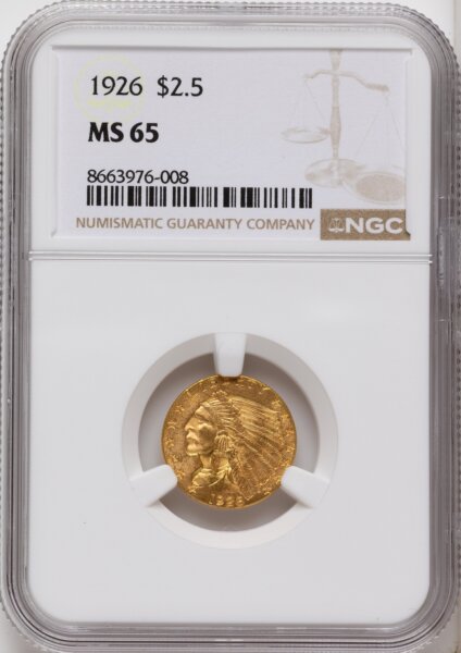1926 $2 1/2 Brown Label 65 NGC