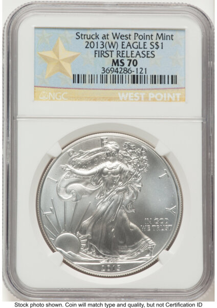 2013-(W) Silver Eagle FR West Point Star Label 70 NGC