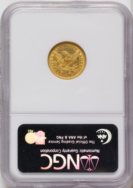 1843-D $2 1/2 Small D, MS 53 NGC
