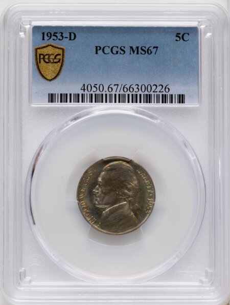1953-D 5C PCGS Secure 67 PCGS
