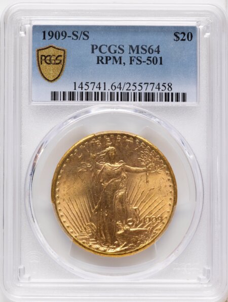 1909-S/S $20 FS-501 PCGS Secure 64 PCGS