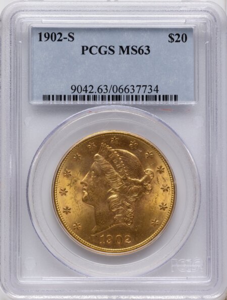 1902-S $20 63 PCGS