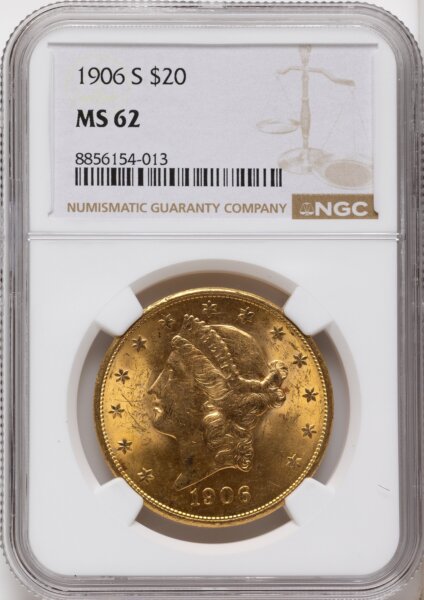 1906-S $20 62 NGC