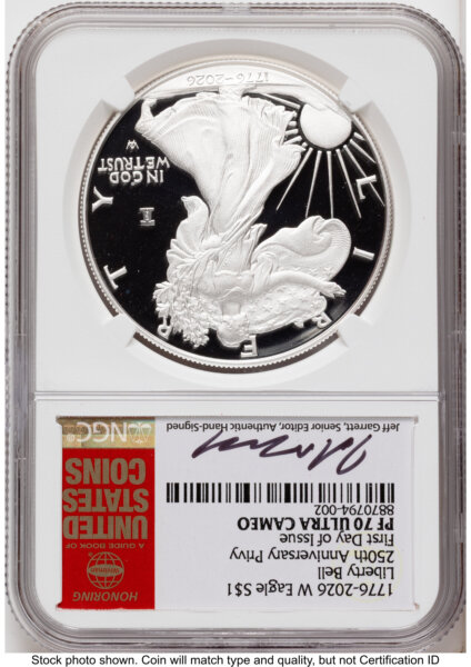 2026-W Proof Silver Eagle 1 oz FDI Jeff Garrett Red Book 70 NGC