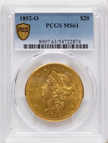 1852-O $20 PCGS Secure 61 PCGS