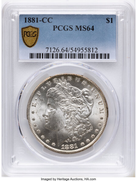 1881-CC S$1 PCGS Secure 64 PCGS