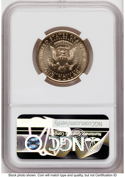 2026 Semiquincentennial President Donald J. Trump $1 (Privy Mark) 250th Red Bell Banner Label 67 NGC