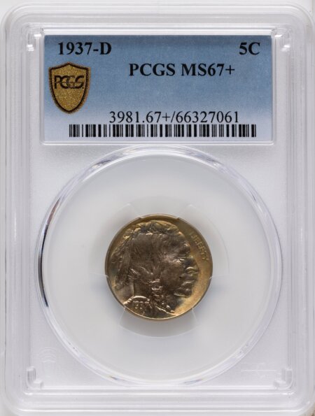 1937-D 5C PCGS Secure PCGS Plus 67 PCGS