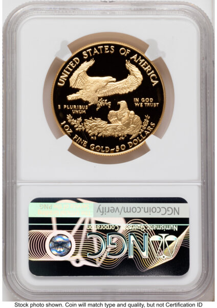 1986-W Proof Gold Eagle 1 oz Kenneth Bressett Red Book 70 NGC