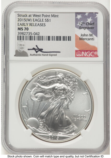 2015-(W) Silver Eagle ER John Mercanti 70 NGC