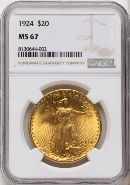 1924 $20 Saint 67 NGC