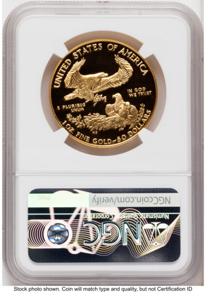 1987-W Proof Gold Eagle 1 oz Mike Castle 70 NGC