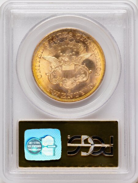 1857-S $20 Bold S 64 PCGS