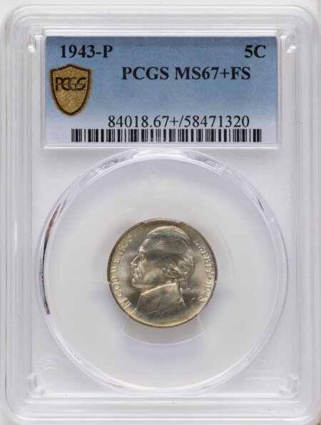 1943-P 5C, FS PCGS Secure PCGS Plus 67 PCGS