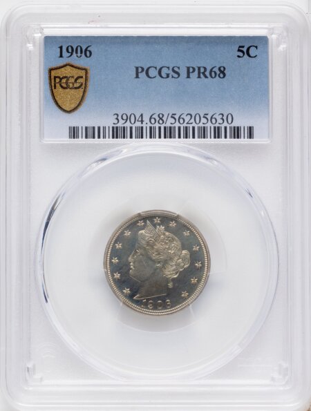 1906 5C PCGS Secure 68 PCGS