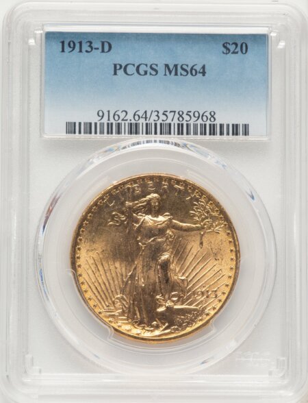 1913-D $20 64 PCGS