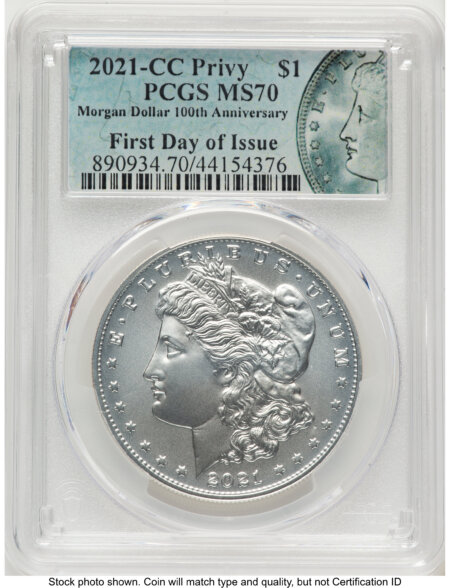 2021-CC Privy S$1 Morgan Dollar, MS FDI Morgan Label 70 PCGS