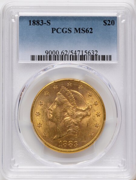 1883-S $20 62 PCGS