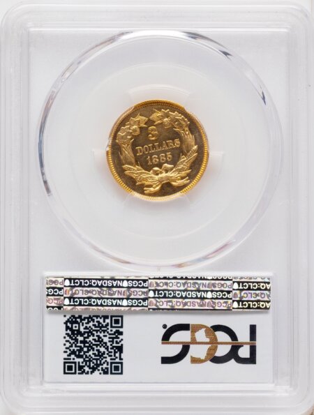 1885 $3, CA 64 PCGS