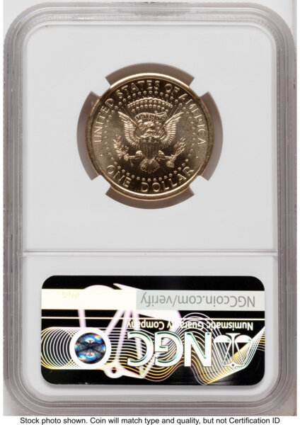 2026 Semiquincentennial President Donald J. Trump $1 (Privy Mark) 250th Red Bell Banner Label 65 NGC