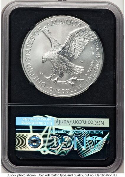 2021-W TY2 Burnished Silver Eagle 1 oz FDI Michael Gaudioso Blk Core 70 NGC