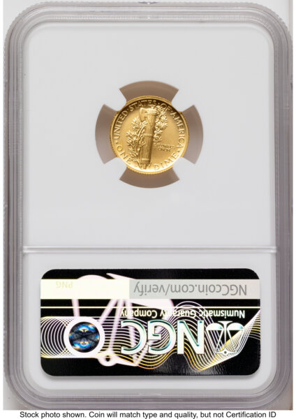 2026-W Best of the Mint 1916 Mercury Dime Gold 1/10 oz FDI America 250 Congress Building Label 70 NGC