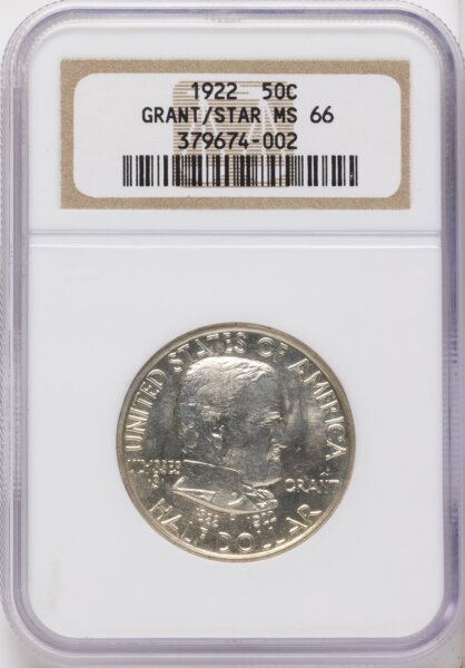 1922 50C Grant With Star, MS 66 NGC