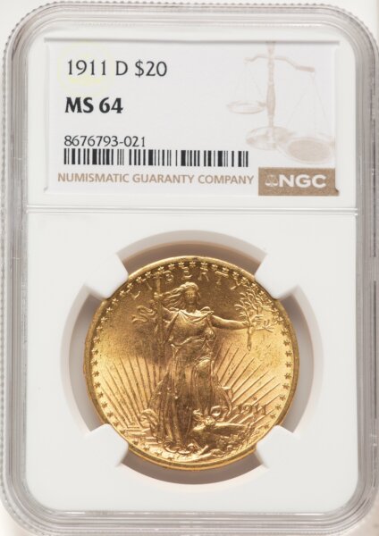 1911-D $20 64 NGC