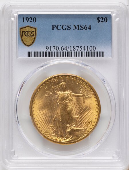 1920 $20 PCGS Secure 64 PCGS