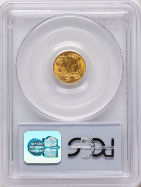 1873 G$1 OPEN 3, MS 64 PCGS