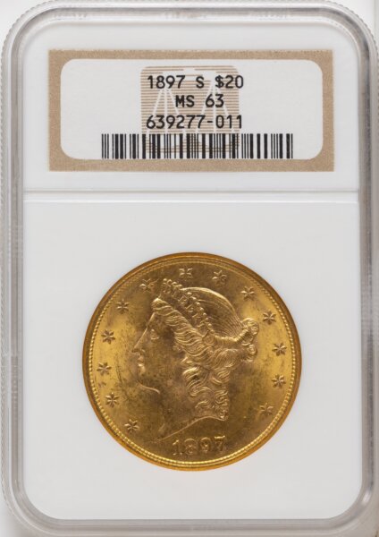 1897-S $20 Brown Label 63 NGC