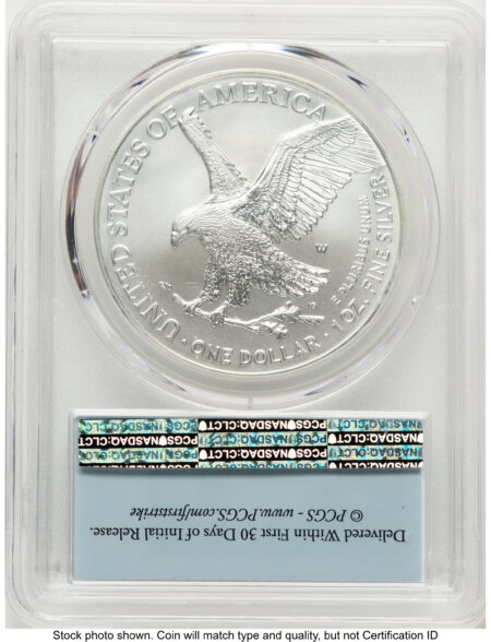 2022-W Burnished Silver Eagle 1 oz FS Flag 70 PCGS