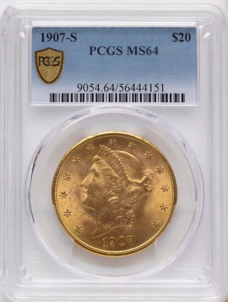 1907-S $20 PCGS Secure 64 PCGS