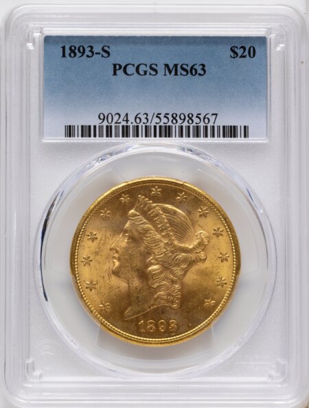 1893-S $20 63 PCGS