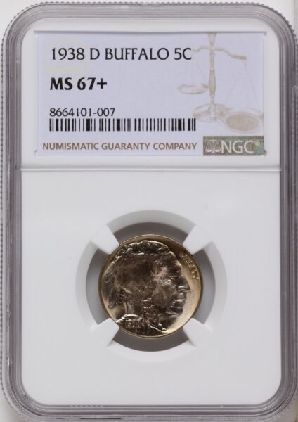 1938-D 5C Buffalo, MS NGC Plus 67 NGC
