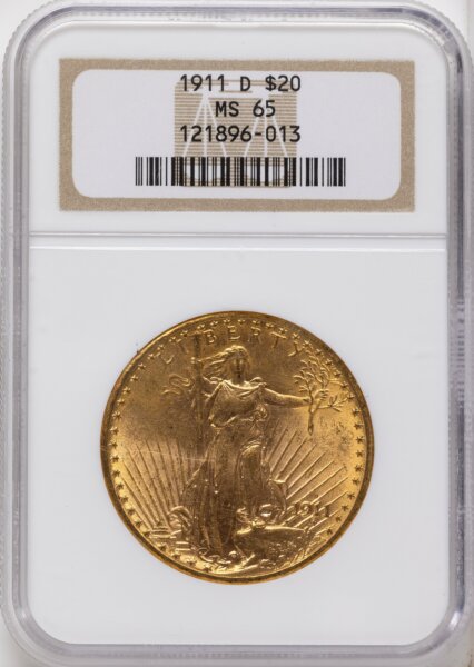 1911-D $20 65 NGC