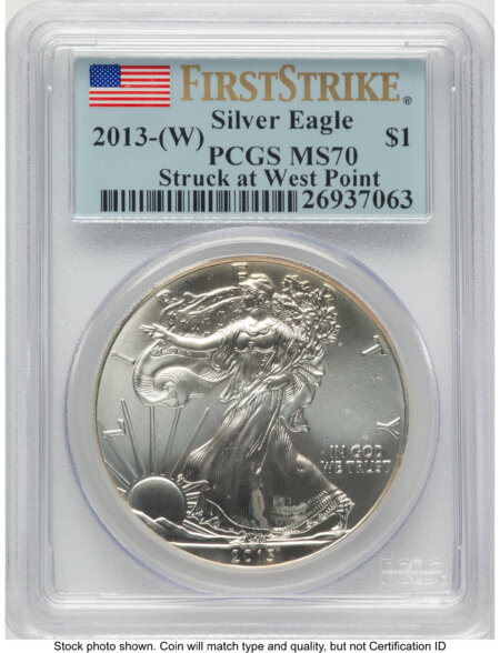 2013-(W) Silver Eagle FS Flag 70 PCGS