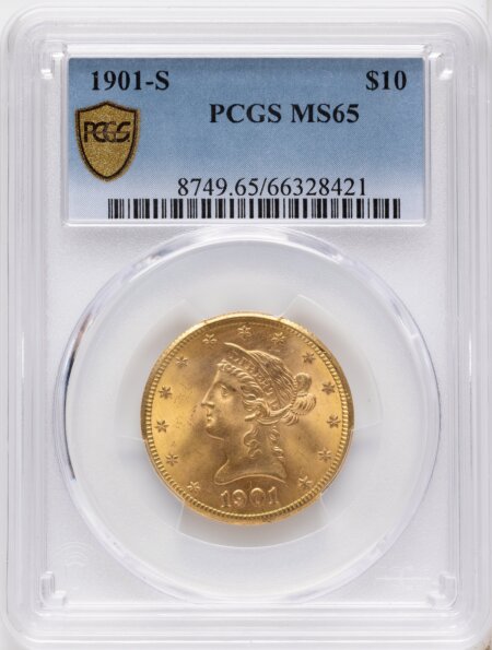 1901-S $10 PCGS Secure 65 PCGS