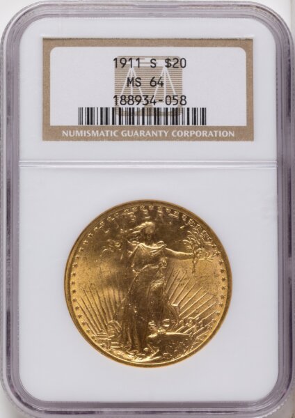1911-S $20 64 NGC