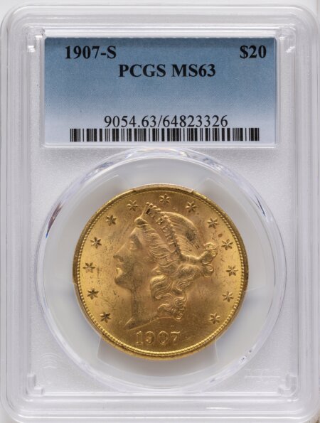 1907-S $20 63 PCGS