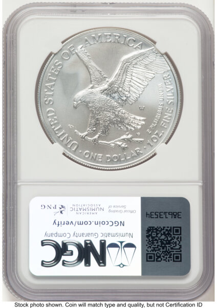 2023-W Burnished Silver Eagle 1 oz ER Mike Castle 70 NGC
