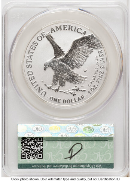 2026-W Enhanced Silver Eagle 1 oz First Day of Delivery Louis Palafoutas 70 CACG