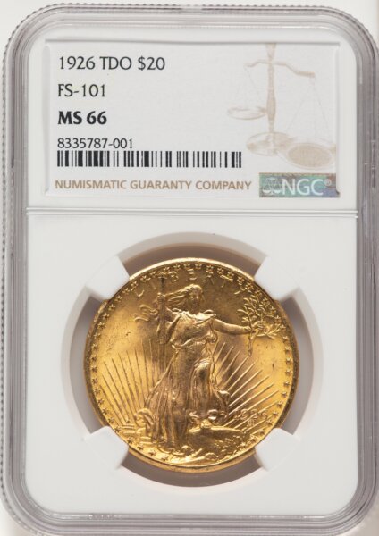 1926 $20 Tripled Die Obverse, FS-101, MS 66 NGC