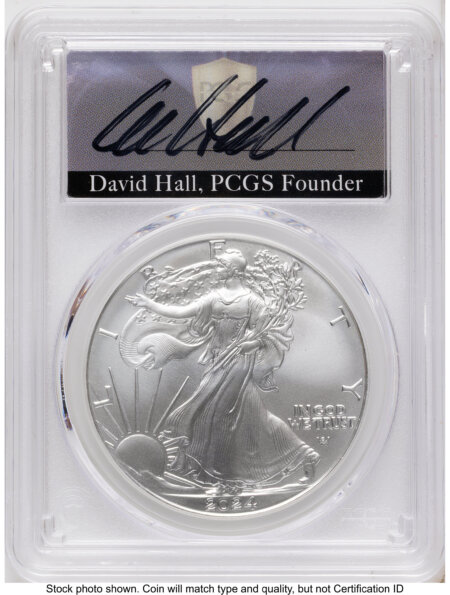 2024 Silver Eagle FDI David Hall 70 PCGS